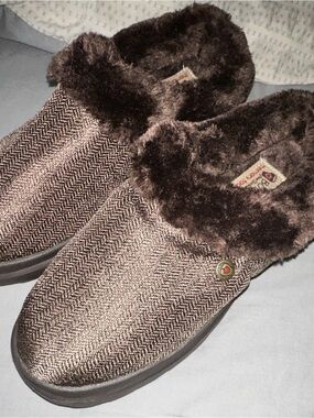 BOBS from Skechers Brown Faux-Fur Lined Slip-On Loafers